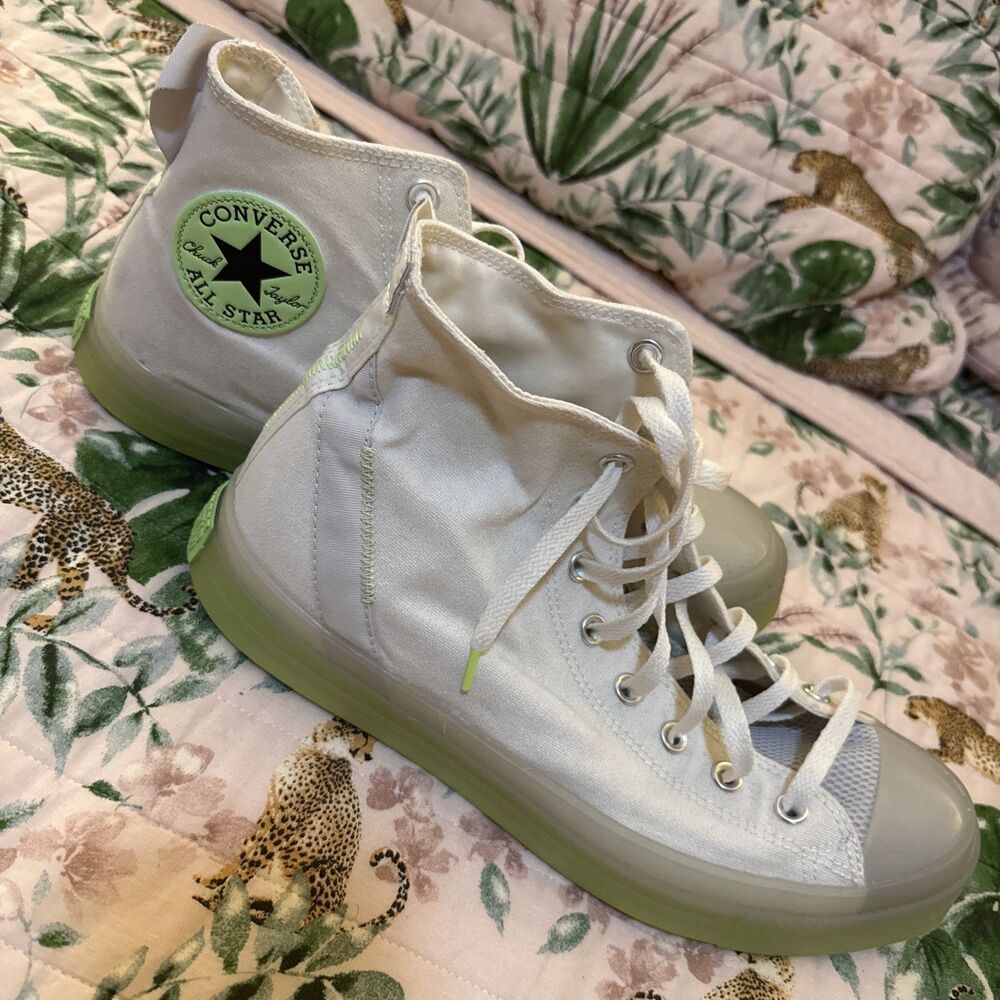 Converse Ctas CK HI Egret Pale High Top Beige Green Mens 11.5 Canvas A00416C